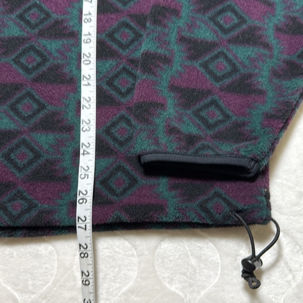 Woolrich Womens Vintage Fleece Pullover XL Aztec Print Snap Mock Neck 90s‎ - Picture 8 of 12